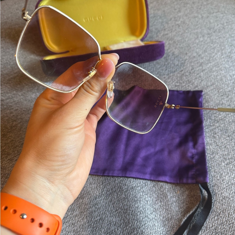GUCCI Orange Square Sunglasses - Picture 5 of 8